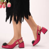 Pantofi decupati din piele fucsia Carmen