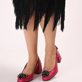 Pantofi decupati din piele fucsia Carmen