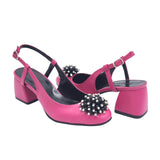 Pantofi decupati din piele fucsia Carmen