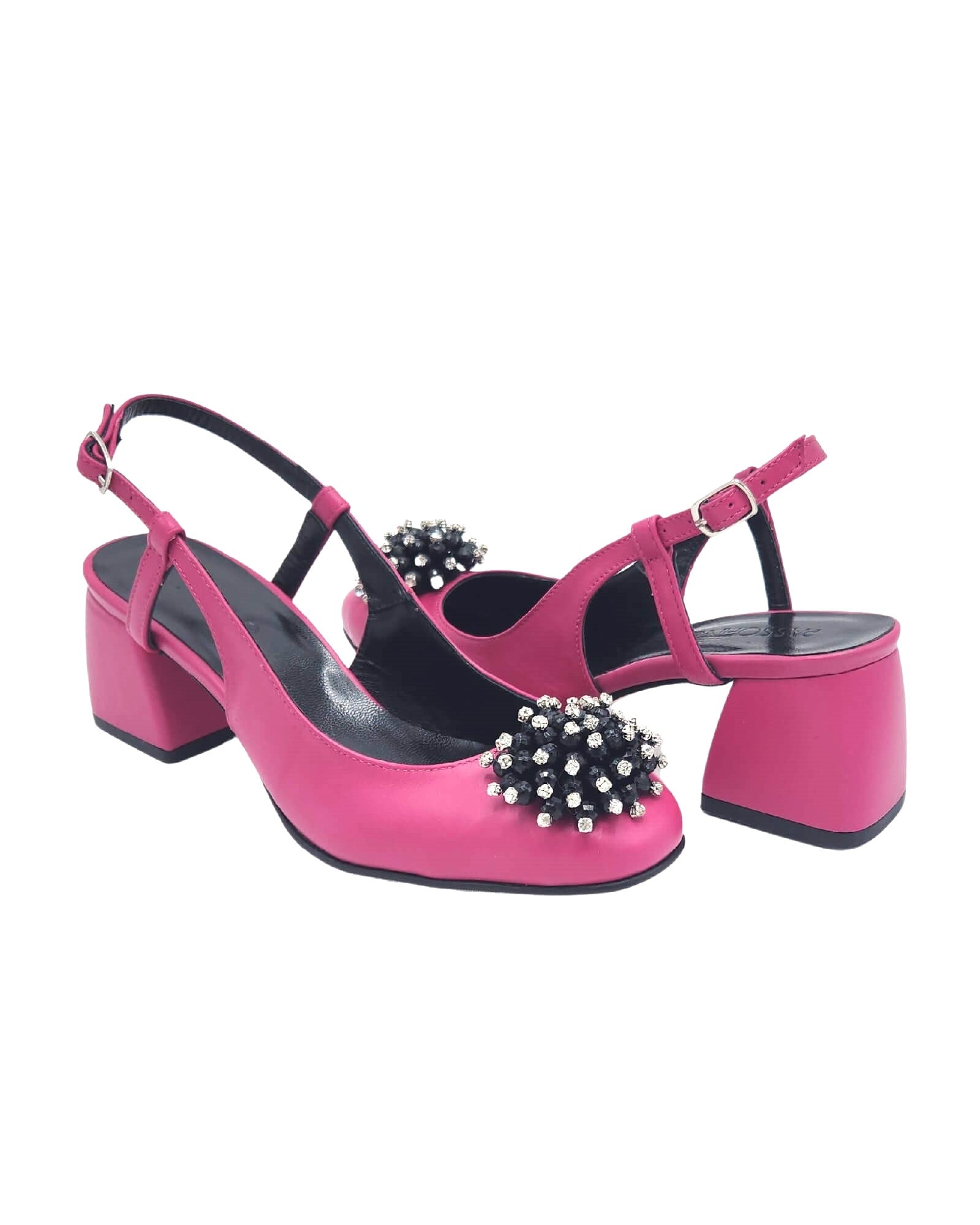 Pantofi decupati din piele fucsia Carmen