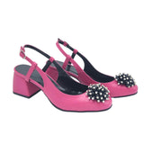 Pantofi decupati din piele fucsia Carmen