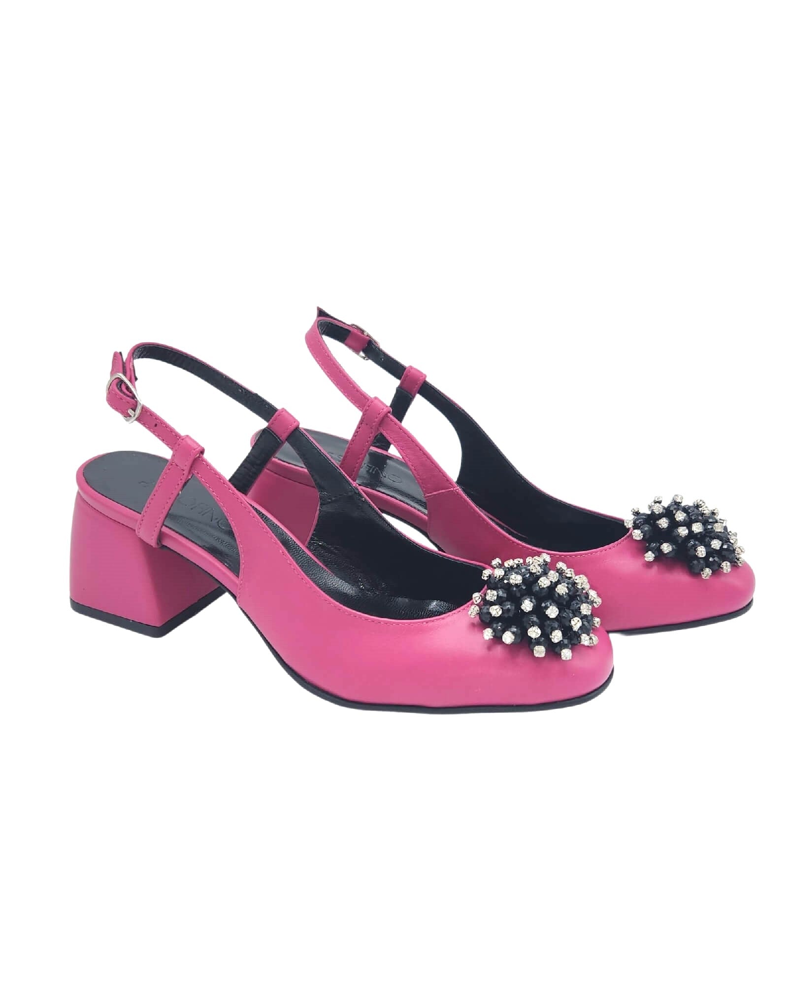 Pantofi decupati din piele fucsia Carmen