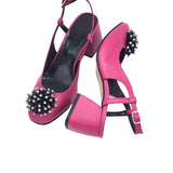 Pantofi decupati din piele fucsia Carmen