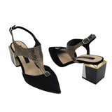 Pantofi decupati din piele intoarsa Pf456-3 negru