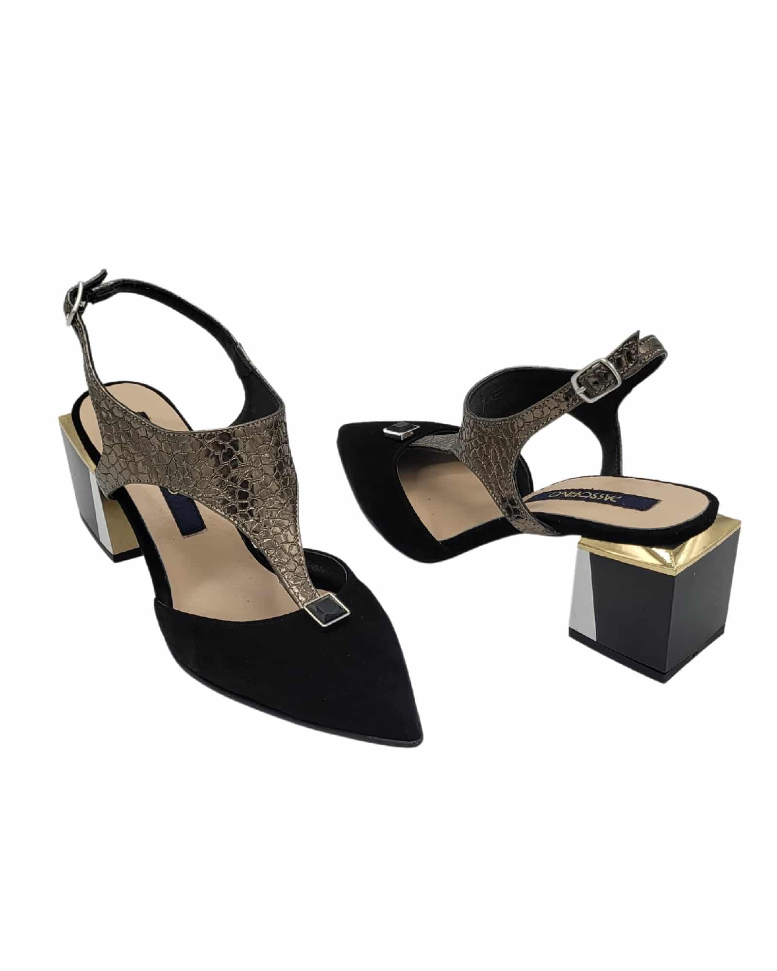 Pantofi decupati din piele intoarsa Pf456-3 negru