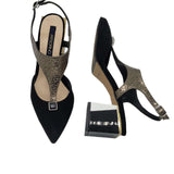 Pantofi decupati din piele intoarsa Pf456-3 negru