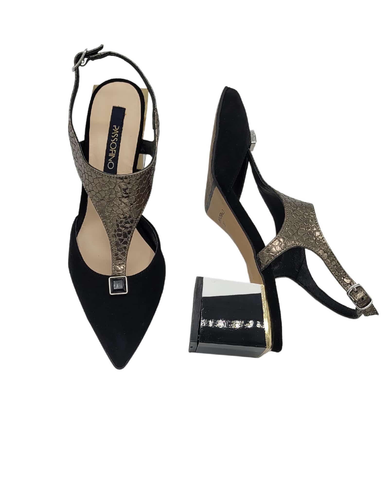 Pantofi decupati din piele intoarsa Pf456-3 negru