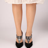 Pantofi decupati din piele intoarsa PF597-26 negru