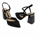 Pantofi decupati din piele intoarsa VenusBlack