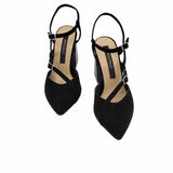 Pantofi decupati din piele intoarsa VenusBlack
