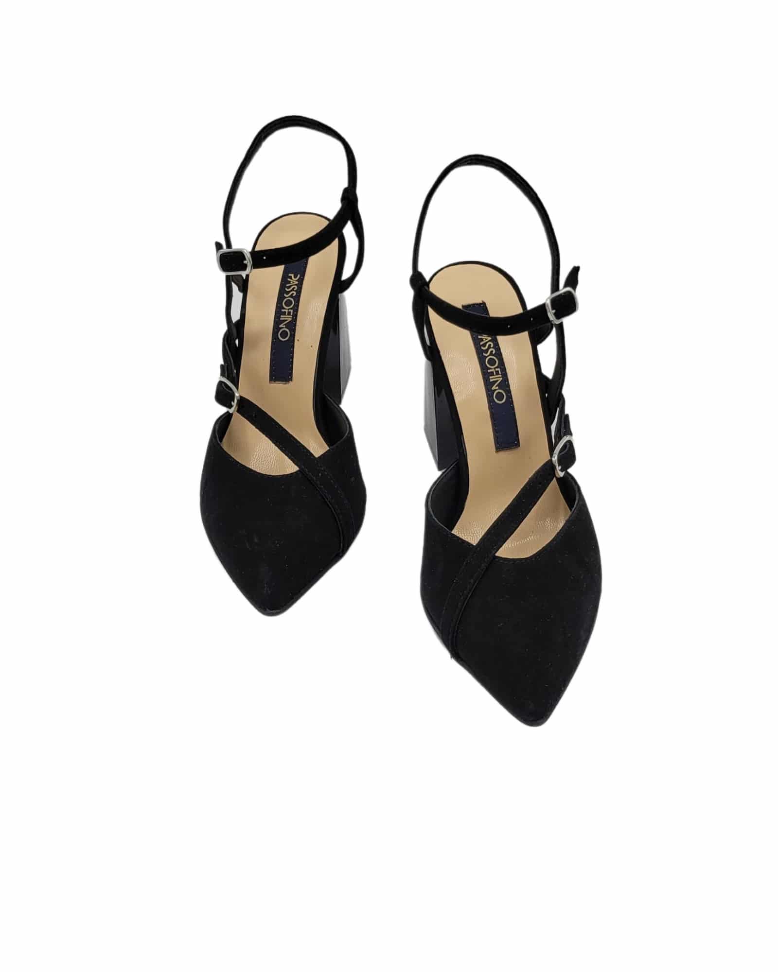Pantofi decupati din piele intoarsa VenusBlack