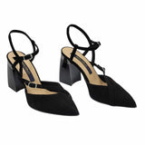 Pantofi decupati din piele intoarsa VenusBlack