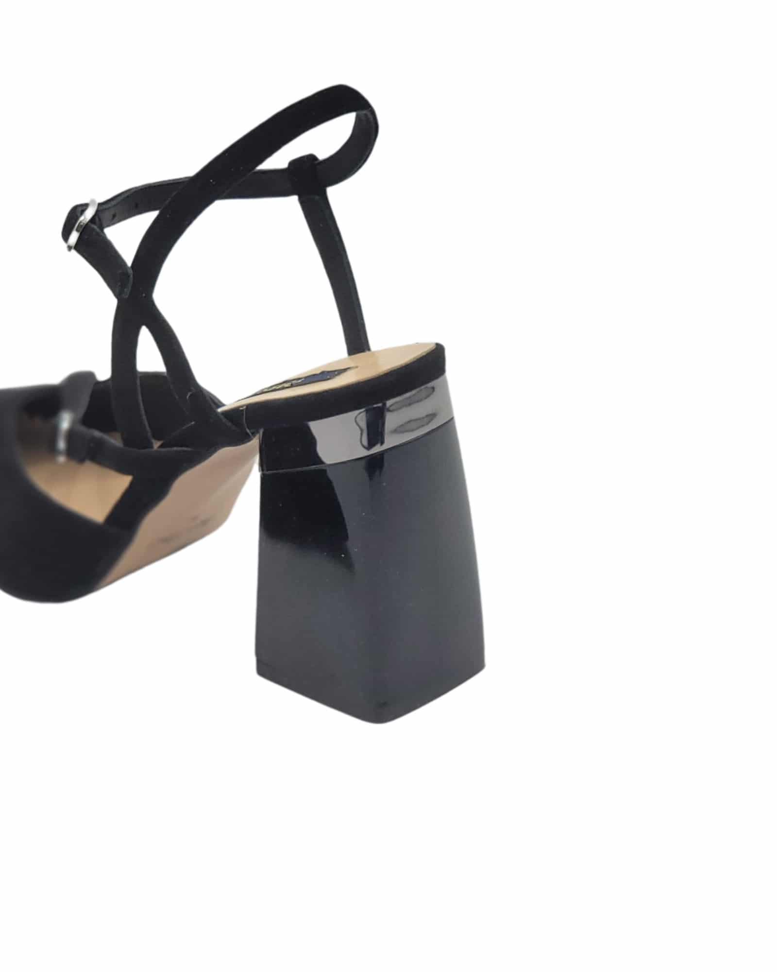 Pantofi decupati din piele intoarsa VenusBlack