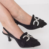 Pantofi decupati din piele intoarsa Yasmina Black