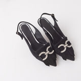 Pantofi decupati din piele intoarsa Yasmina Black