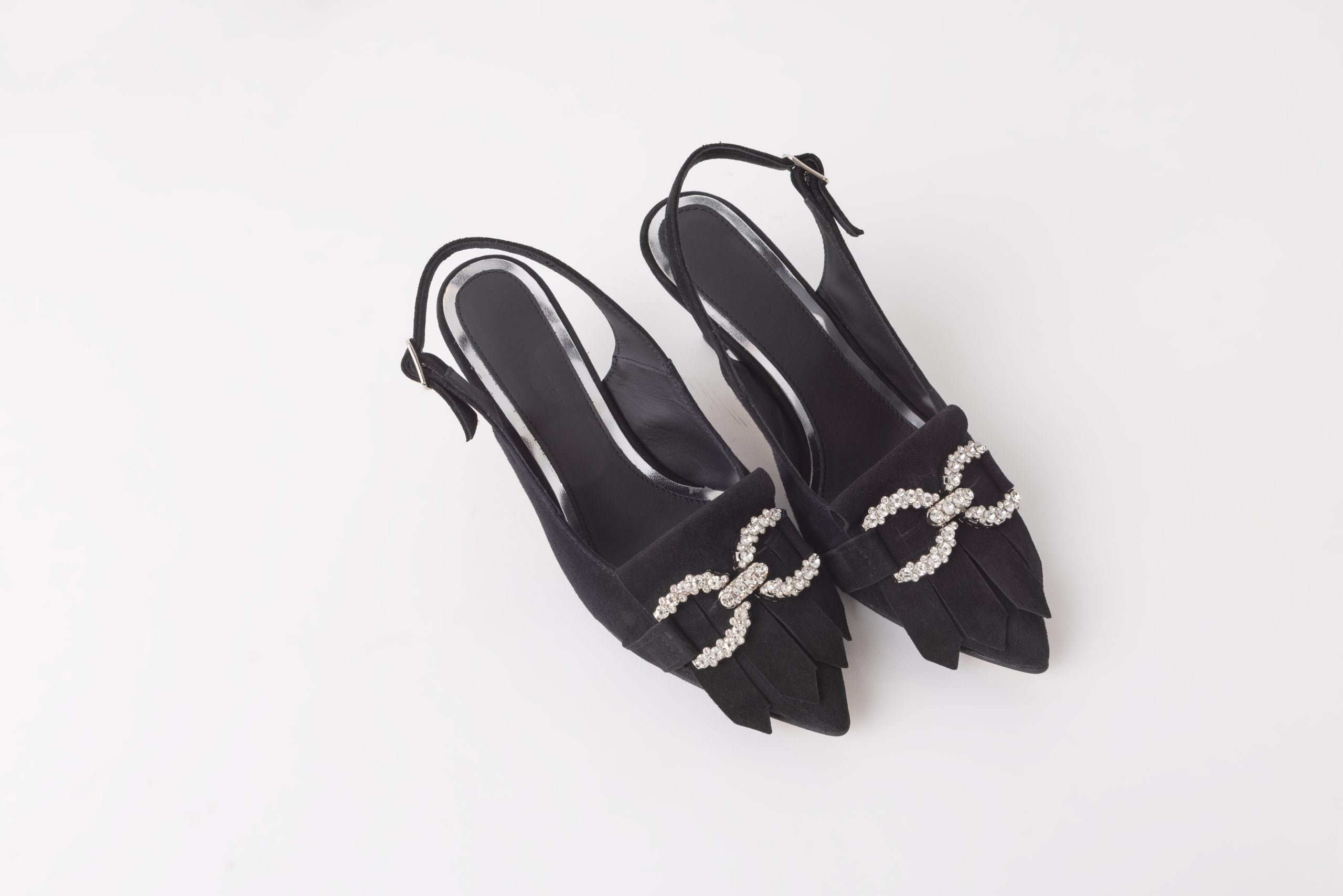 Pantofi decupati din piele intoarsa Yasmina Black