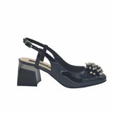 Pantofi decupati din piele lacuita Paris Black