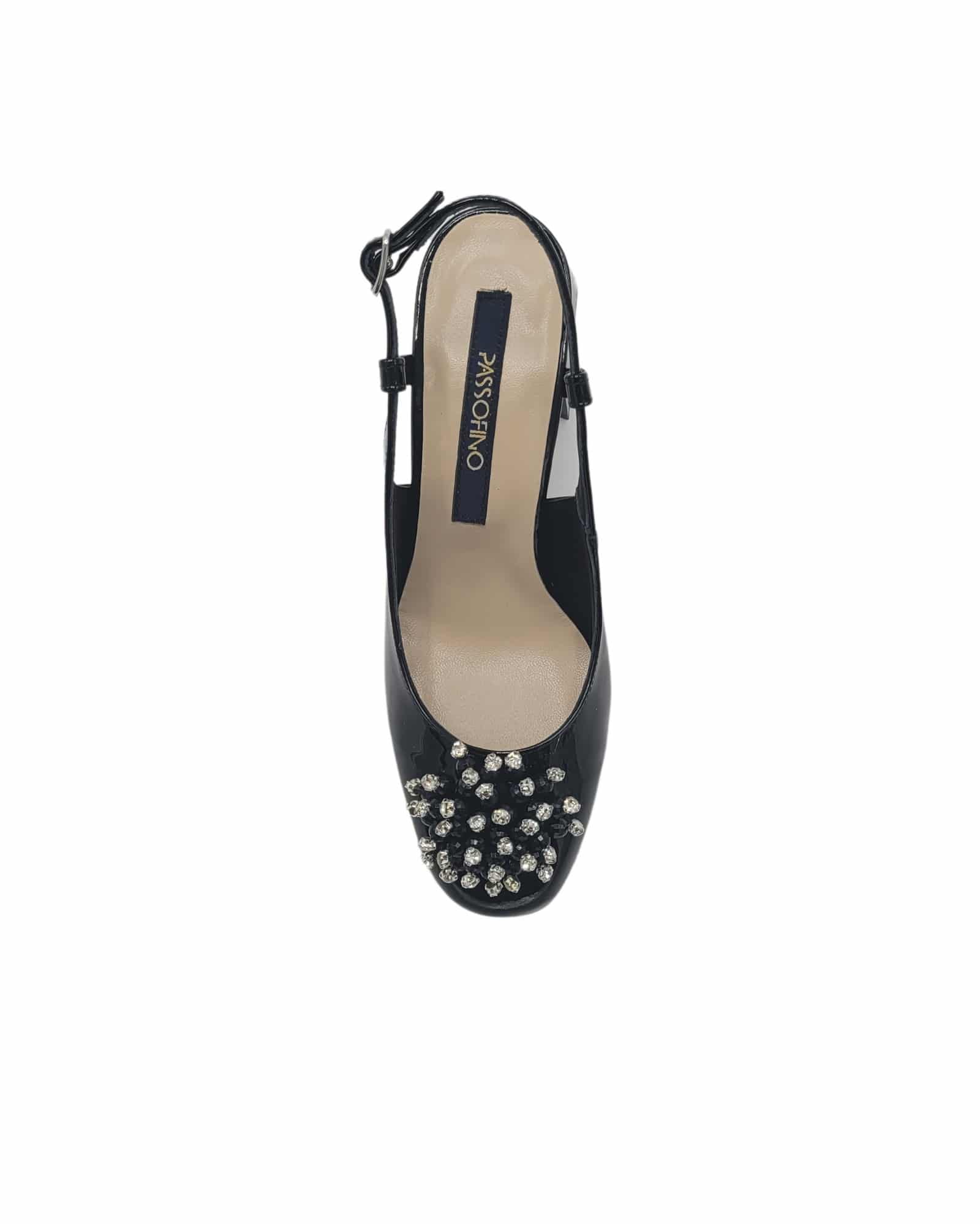 Pantofi decupati din piele lacuita Paris Black