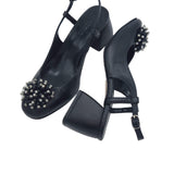 Pantofi decupati din piele neagra Carmen