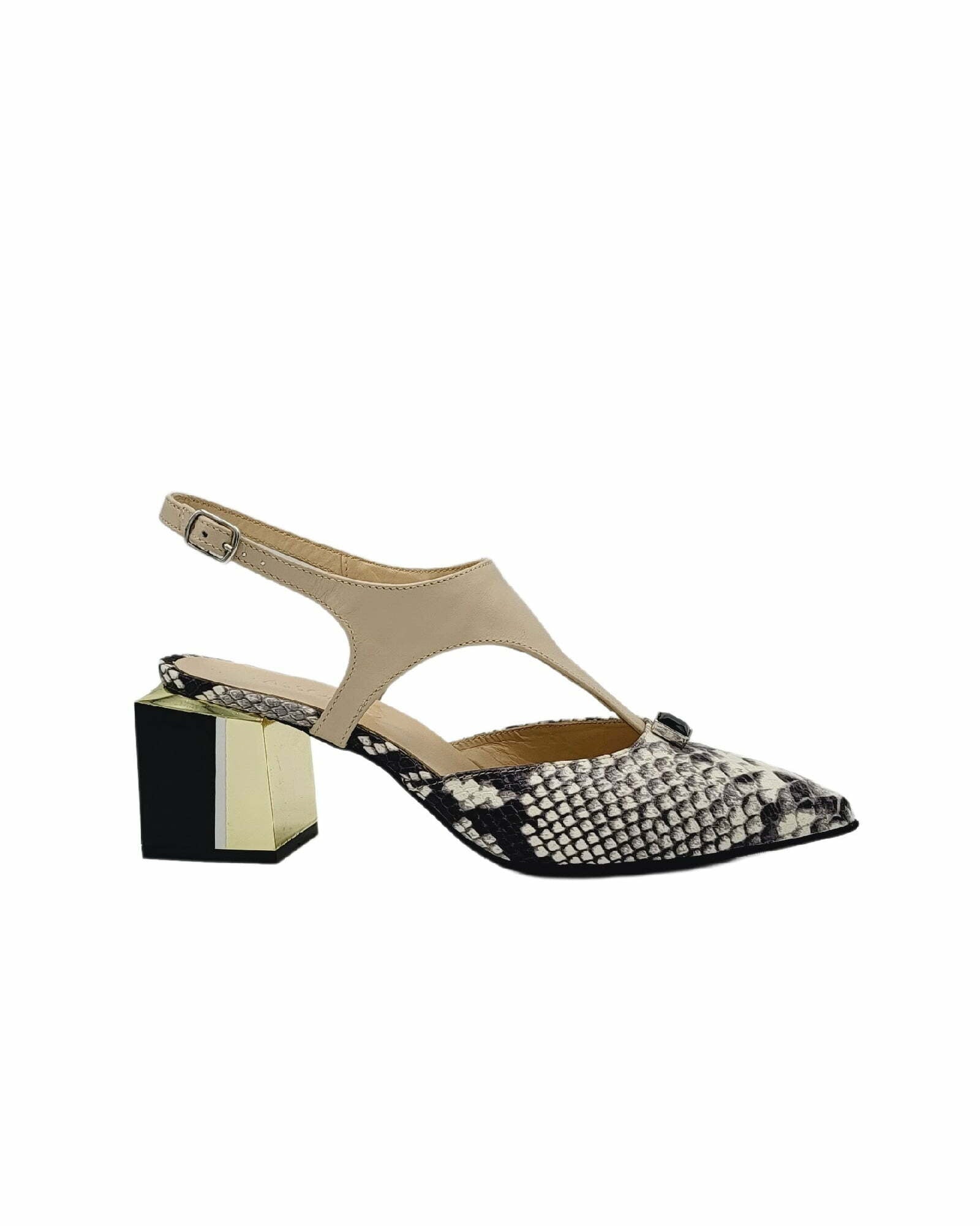 Pantofi decupati din piele soft Pf456-3 bej