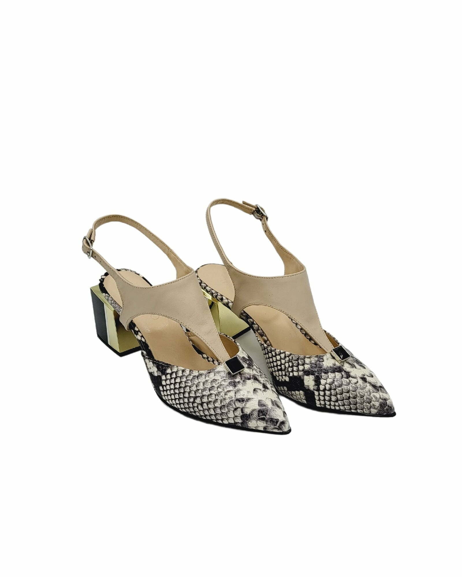 Pantofi decupati din piele soft Pf456-3 bej