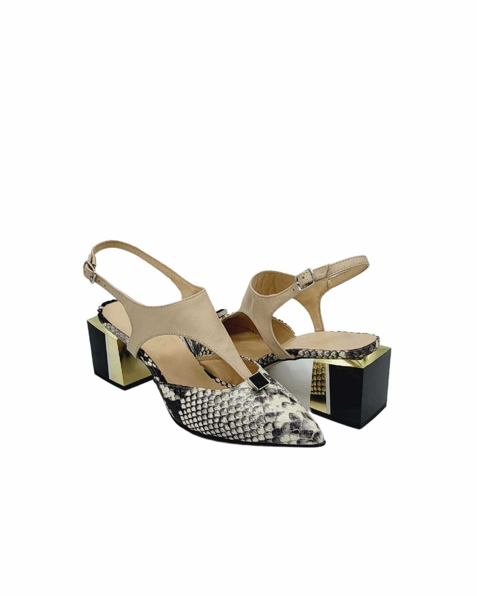 Pantofi decupati din piele soft Pf456-3 bej