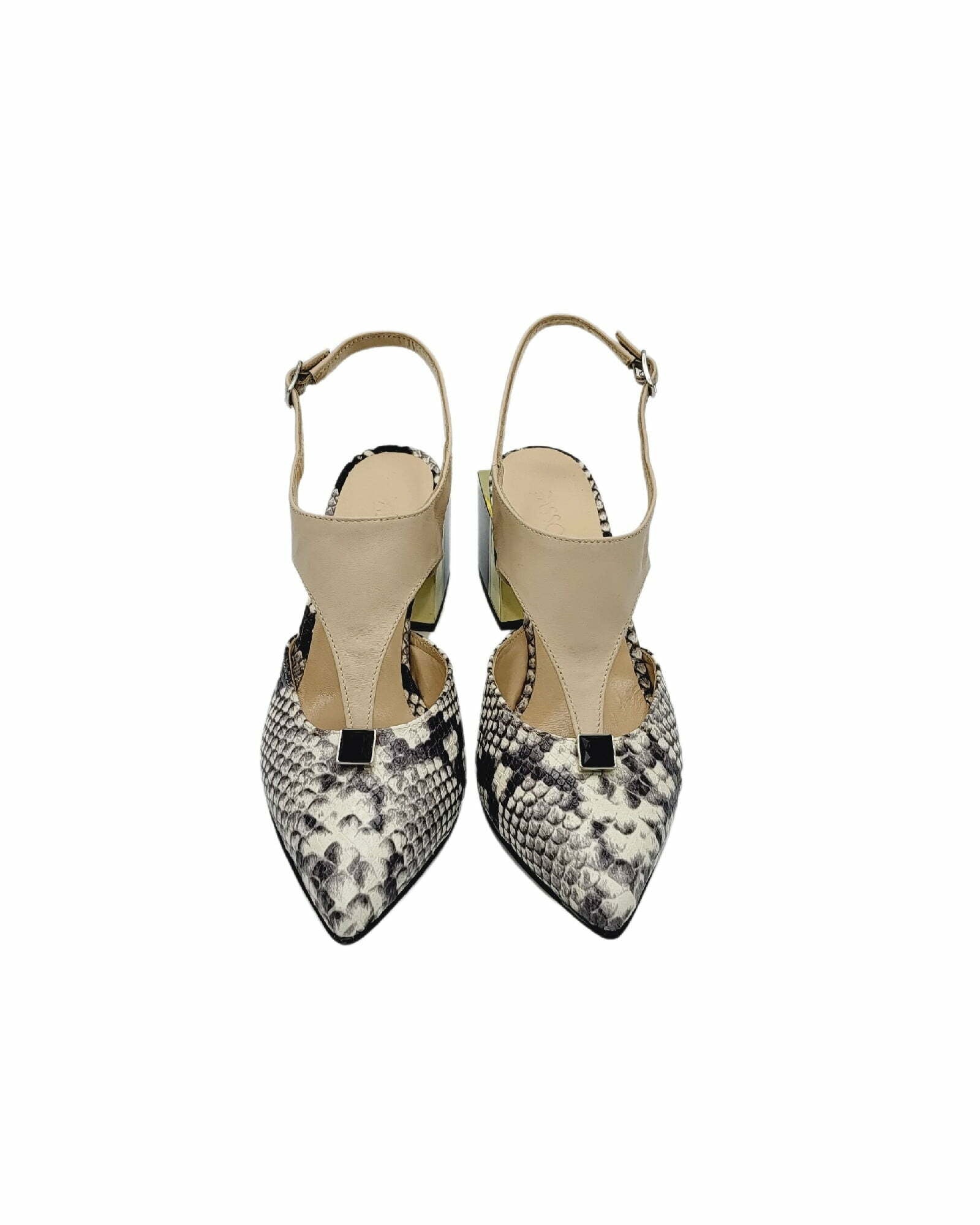 Pantofi decupati din piele soft Pf456-3 bej