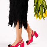 Pantofi decupati din piele soft Tatiana fucsia