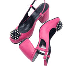 Pantofi decupati din piele soft Tatiana fucsia