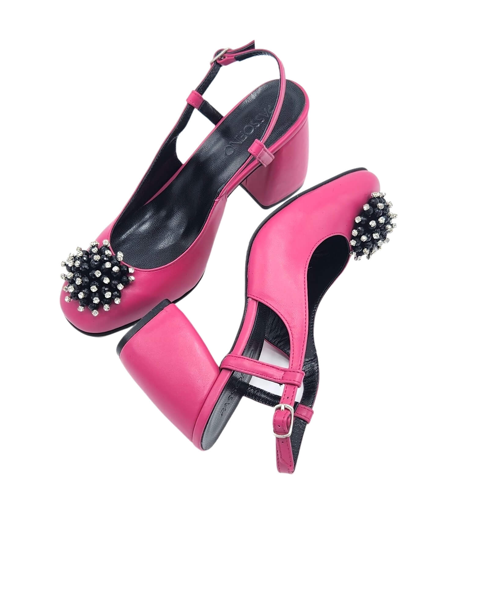 Pantofi decupati din piele soft Tatiana fucsia