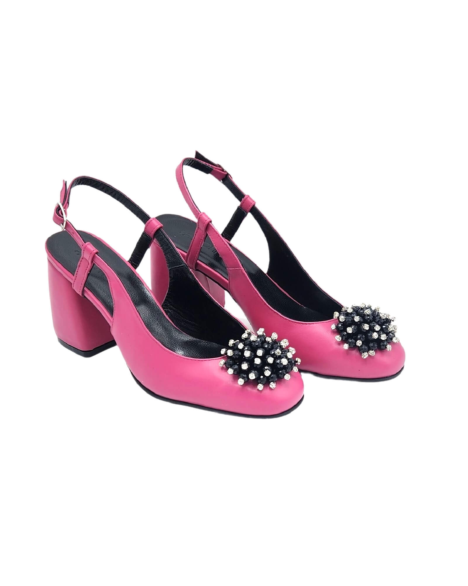 Pantofi decupati din piele soft Tatiana fucsia