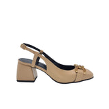 Pantofi din piele cu accesorii Emily cappuccino