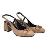 Pantofi din piele cu accesorii Emily cappuccino