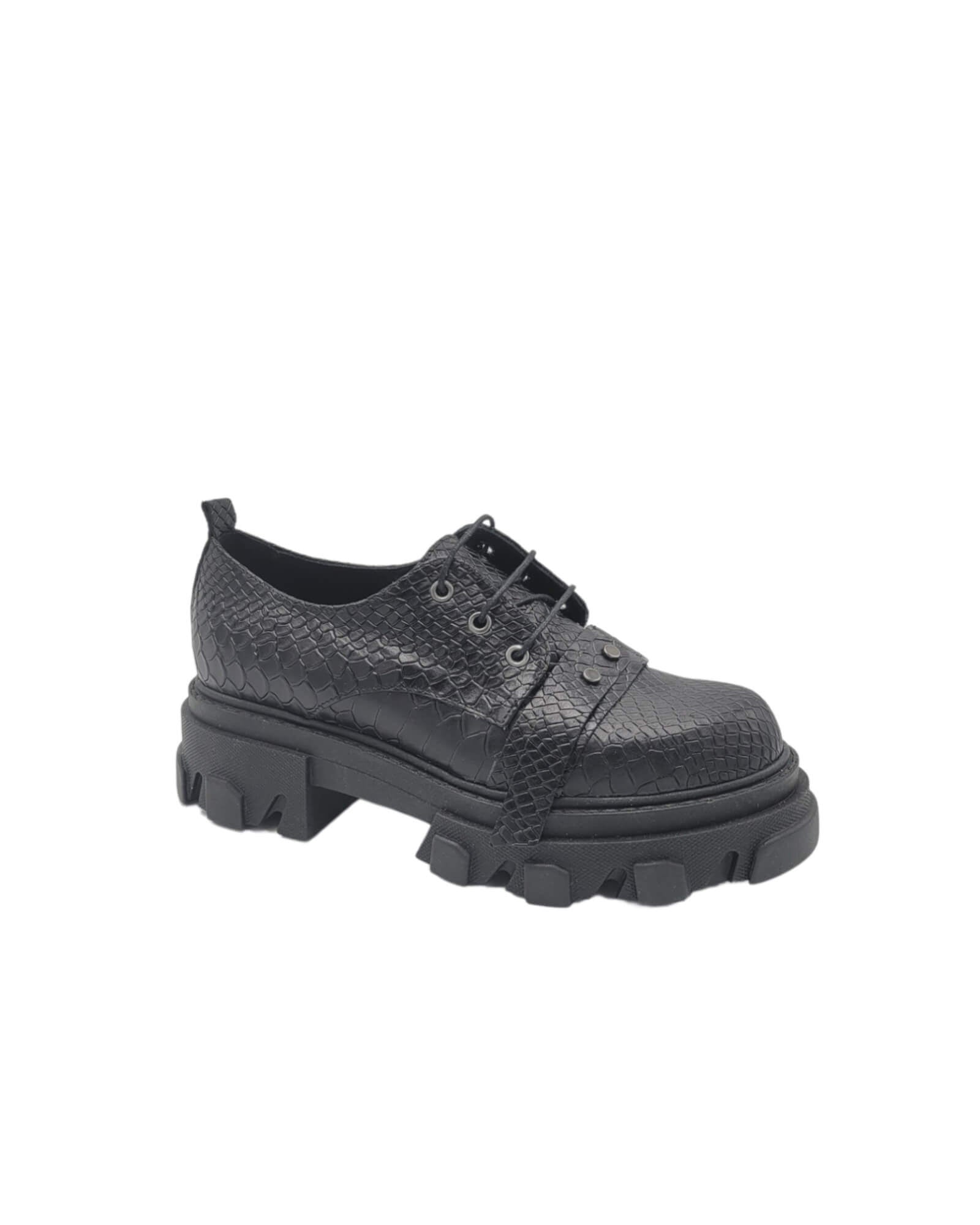 Pantofi din piele cu presaj Medellin Black