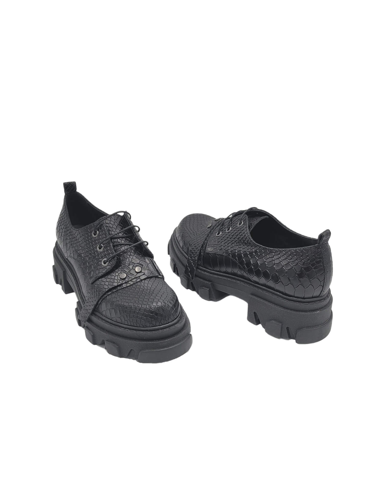 Pantofi din piele cu presaj Medellin Black