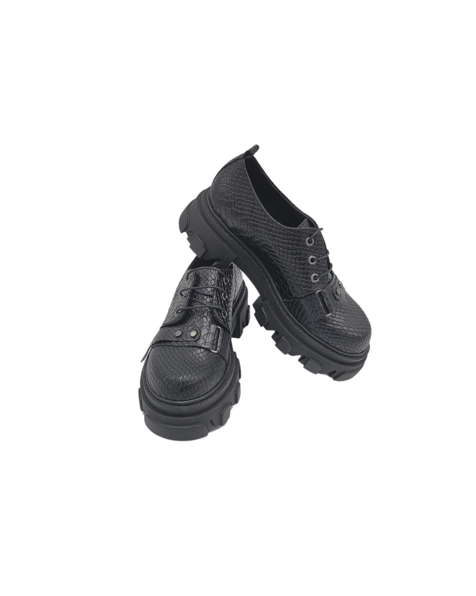 Pantofi din piele cu presaj Medellin Black