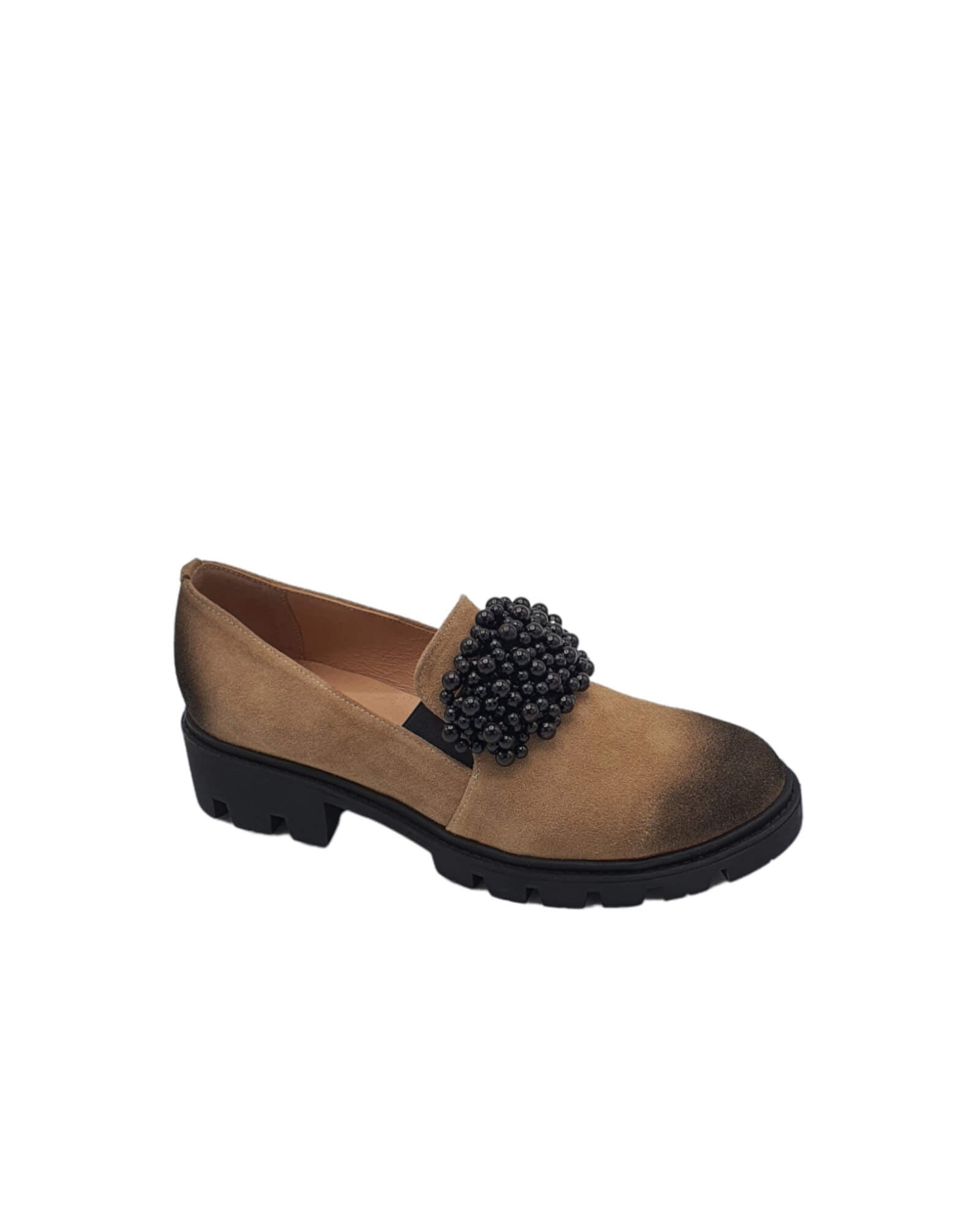 Pantofi din piele intoarsa Anya Nude
