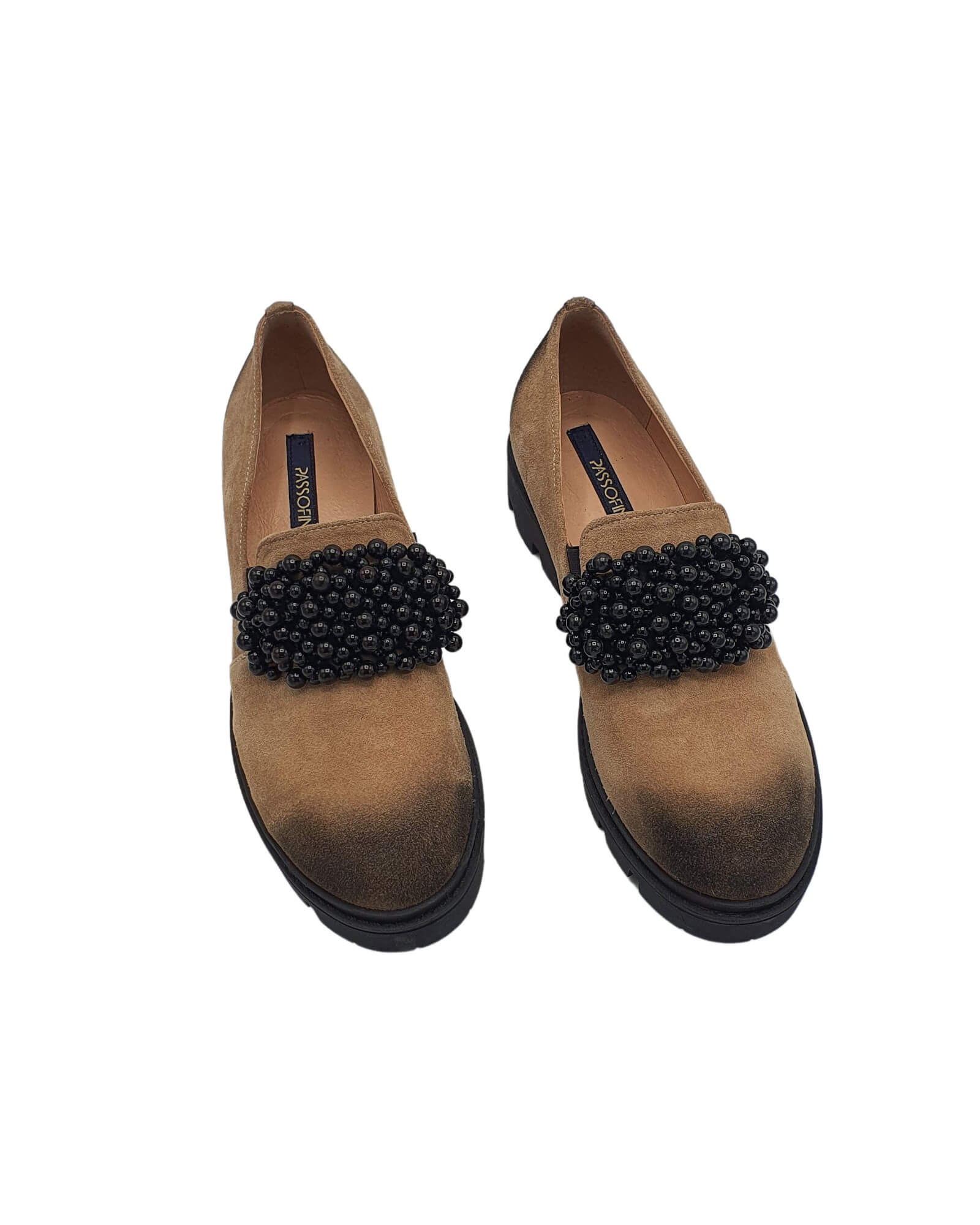 Pantofi din piele intoarsa Anya Nude