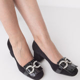 Pantofi din piele intoarsa Camila Black