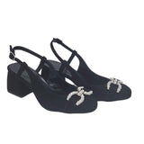 Pantofi din piele intoarsa cu accesorii Emily negru
