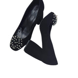 Pantofi din piele intoarsa cu accesoriu Marina Black