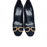 Pantofi din piele intoarsa cu accesoriu Nicole negru