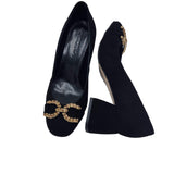 Pantofi din piele intoarsa cu accesoriu Nicole negru