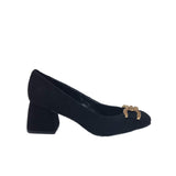 Pantofi din piele intoarsa cu accesoriu Nicole negru