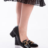Pantofi din piele lacuita Twisted Black