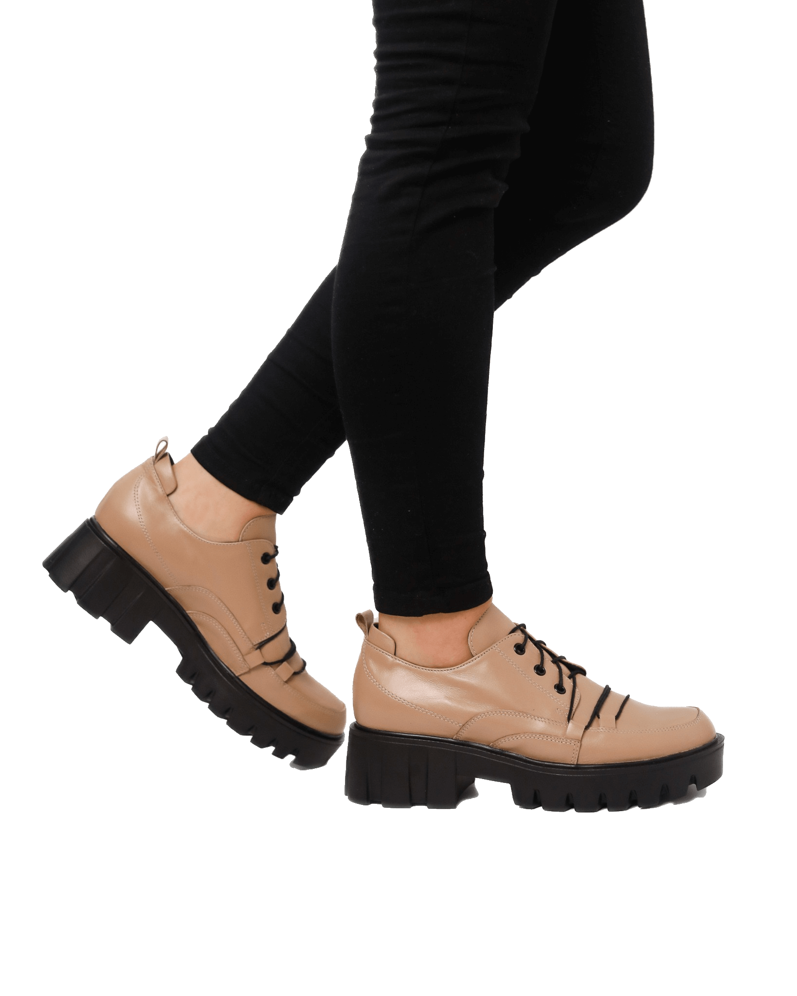 Pantofi din piele Nastasia Cappuccino