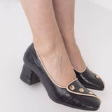 Pantofi din piele presaj Orleans Black