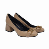 Pantofi din piele soft cu accesorii Nicole cappuccino
