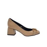 Pantofi din piele soft cu accesorii Nicole cappuccino