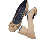 Pantofi din piele soft cu accesorii Nicole cappuccino